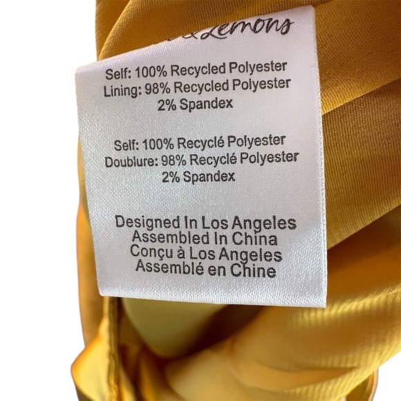 NWT For Love And Lemons “Drew” Yellow Satin Short Shorts Size Large - Picture 8 of 9